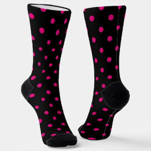 Chaussette Pointe rose noire et rose chaud