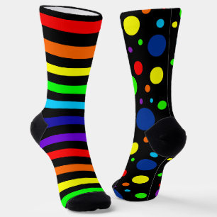Chaussette Points Arc-en-ciel Noir / Stripes Chaussettes d'éq