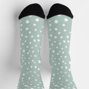 Chaussette Points Dalmatiens verts, Points Dalmatiens, Pots D