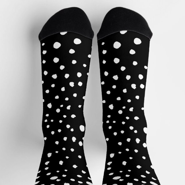 Chaussette Points dalmatiens, Zones dalmatiennes, Noir et Bla (Haut)