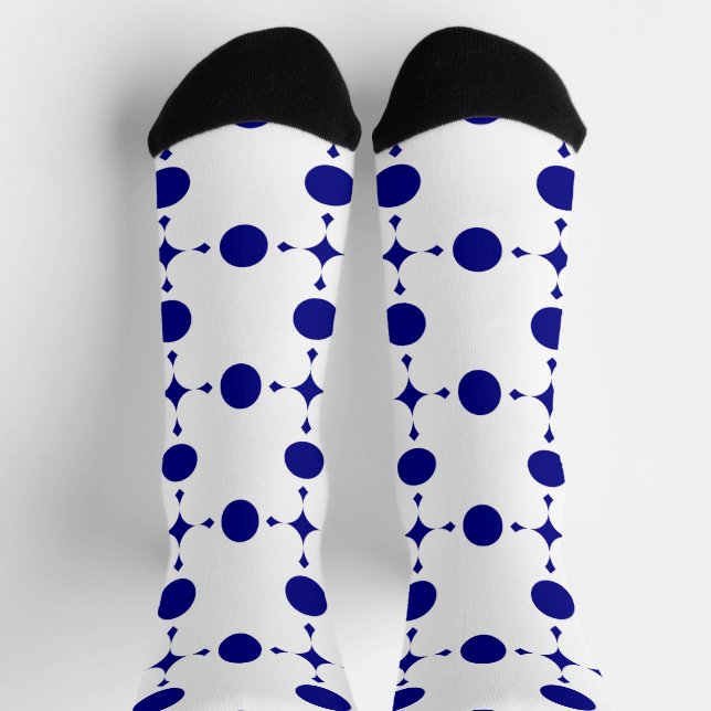Chaussette Points de bleu marine, Motif à pois, Pois (Haut)