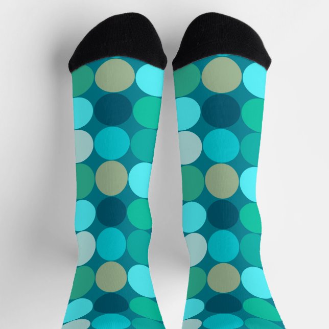 Chaussette Points géants du milieu du siècle, Turquoise, Aqua (Haut)