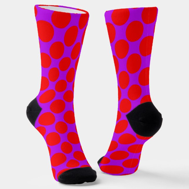 Chaussette Points rouges violets (Angulaire)