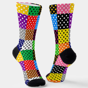 Chaussette Pois de surfaces composées multicolores