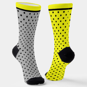 Chaussette Pois jaune noir
