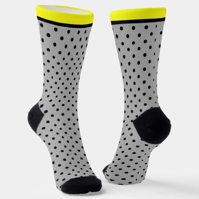 Chaussette Pois jaune noir (Angulaire)