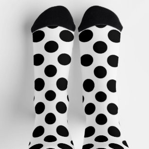 Chaussette Pois, Motif Polka Dot, noir et blanc