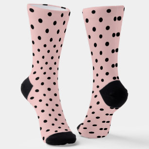 Chaussette Pois rose noir