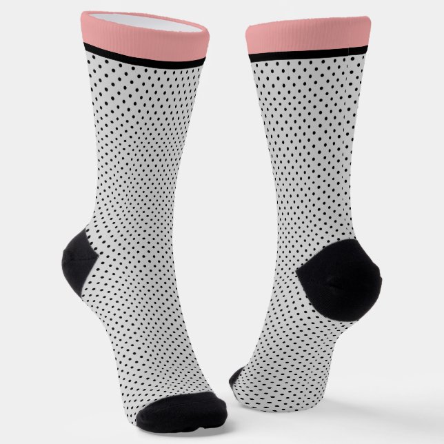 Chaussette Pois rose noir (Angulaire)