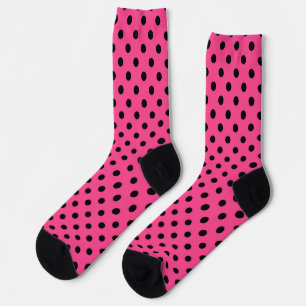Chaussette Pois roses et noirs