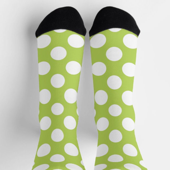 Chaussette Pois verts, Motif à points Polka, points, pointill (Haut)