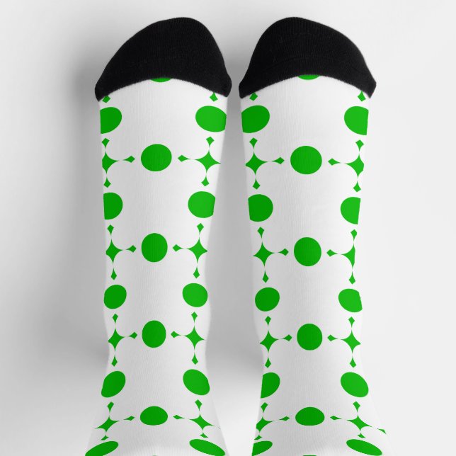 Chaussette Pois verts, Motif à points Polka, points, pointill (Haut)