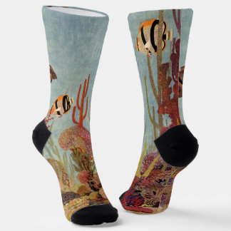 Chaussette Poisson ange dans le corail, poissons tropicaux vi
