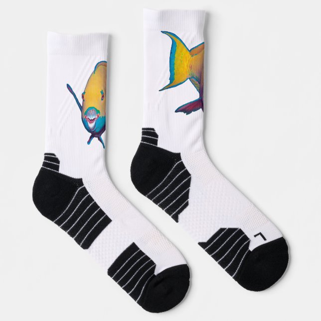 Chaussette Poisson perroquet - Conception abstraite - Découpé (Droite)