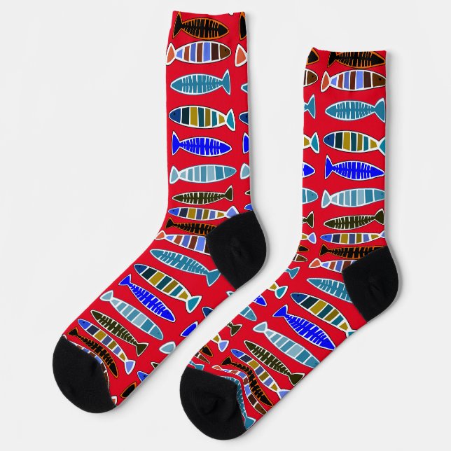 Chaussette Poisson rayé multicolore Thunder_Cove  (Gauche)