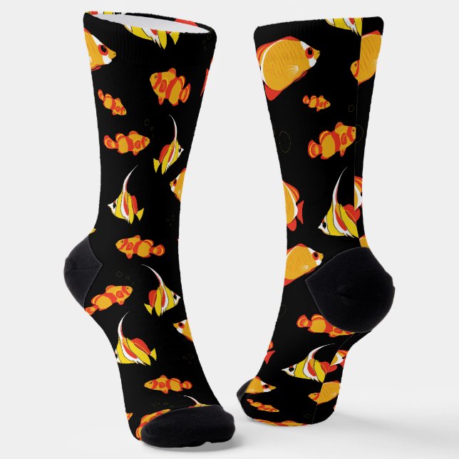 Chaussette Poisson tropical nageant motif coloré (Angulaire)