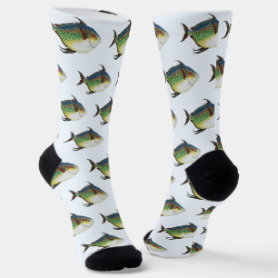Chaussette Poisson tropical opah, animal aquatique marin vint