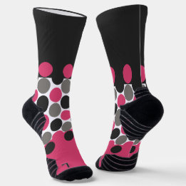 Chaussette Polika Dot rose et gris