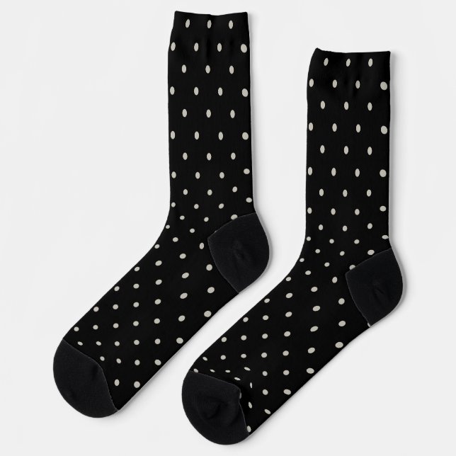 Chaussette Polka Dot Classic Pattern Polkadot Monochrome (Gauche)