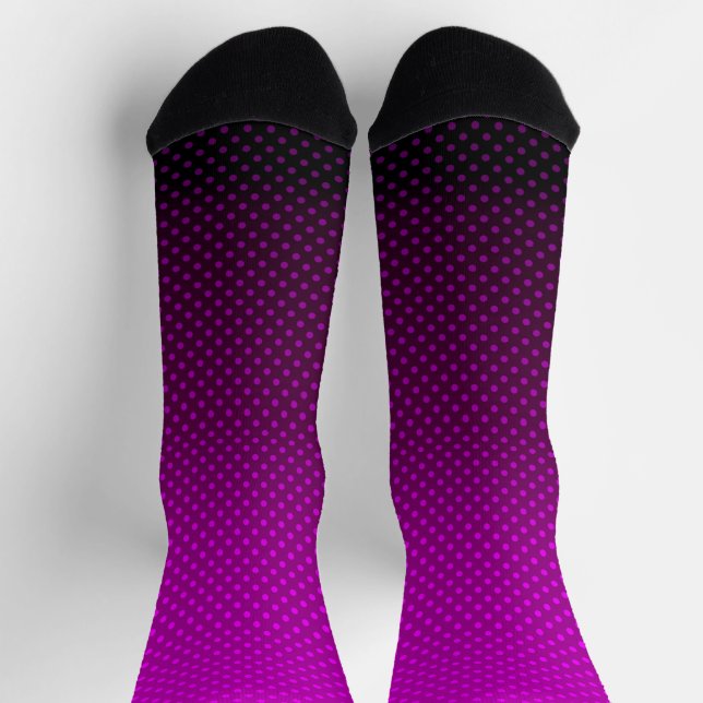 Chaussette Polka point dégradé violet noir couleurs foncé (Haut)