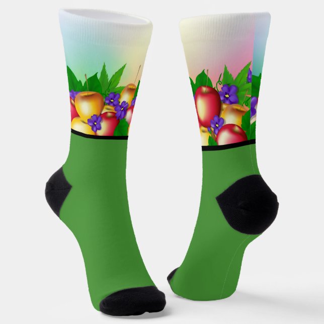Chaussette Pommes dans Vase (Angulaire)