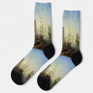 Chaussette Port maritime avec l'embarquement de Saint Ursula