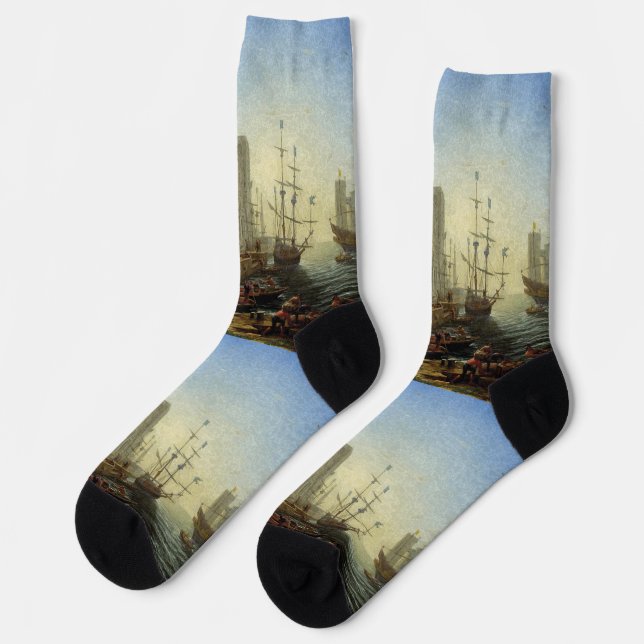 Chaussette Port maritime avec l'embarquement de Saint Ursula (Gauche)