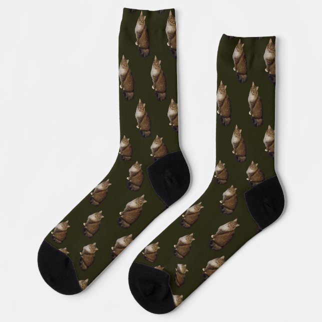 Chaussette Portrait de chat Maine Coon (Gauche)