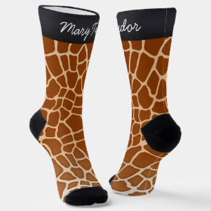 Chaussette Poster de animal Brown de points de girafe Personn