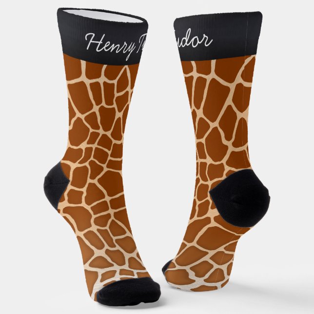 Chaussette Poster de animal de points de girafe Brown Nom per (Angulaire)