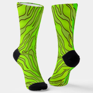 Chaussette Poster de animal Vert Jaune Et Tigre De Chaux 1