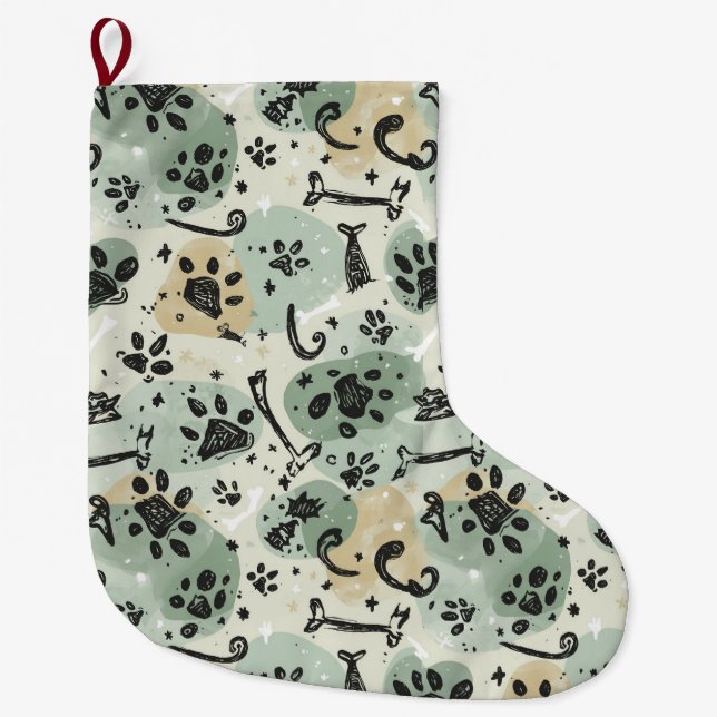 Chaussette pour animaux à motif abstrait d'hiver a (Devant)