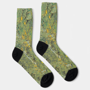 Chaussette Prairie jaune de Van Gogh - Art floral classique