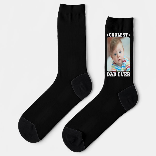 Chaussette Première Fête des Pères Papa le Plus Cool Bébé Pho (Gauche)