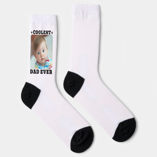 Chaussette Première fête des pères Photo de bébé avec le père