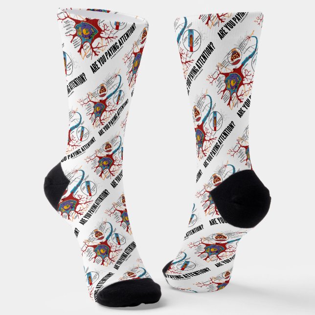 Chaussette Prends-Tu Attention ? Humour Synapse du neurone (Angulaire)