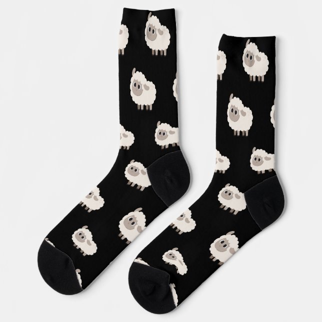 Chaussette Pretty pet pattern Black and white (Gauche)