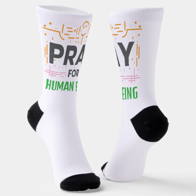 Chaussette Priez Pour L'Être Humain (Angulaire)