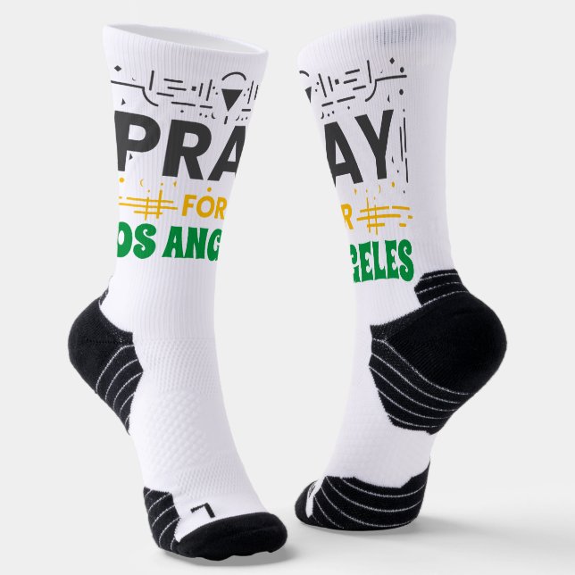 Chaussette Priez pour Los Angeles : Solidarité avec LA (Angulaire)
