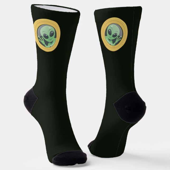 Chaussette Propriétaire de bateau alien faisant signe à trave (Angulaire)