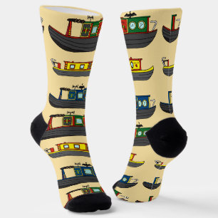 Chaussette Propriétaire de péniche à motifs
