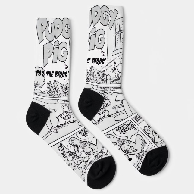 Chaussette "PUDGY Pig" Funny Strip Socks (Droite)
