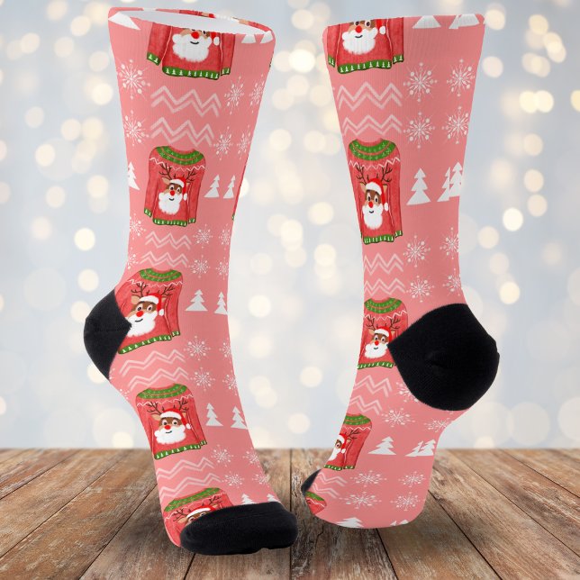 Chaussette Pull moche drôle de renne motif de Noël (Créateur téléchargé)