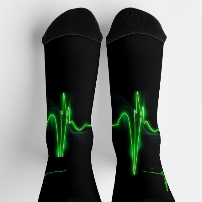 Chaussette Pulse verte brillante Abstraite (Haut)