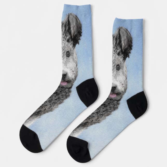 Chaussette Pumi Peinture - Cute Original Chien Art (Gauche)