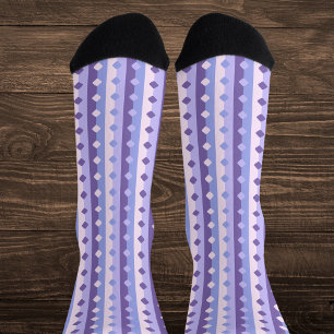 Chaussette Purple géométrique et bande de lavande