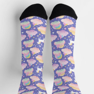 Chaussette Purple mignon arc-en-ciel licorne anniversaire fil