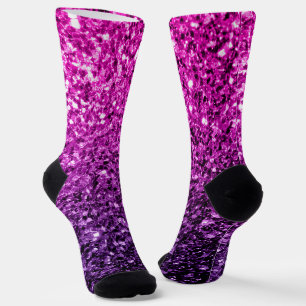 Chaussette Purple Pink Ombre faux brillant parties scintillan