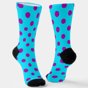 Chaussette Purple sur le Pois bleu Motif design