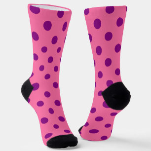 Chaussette Purple sur Pois rose Design Motif